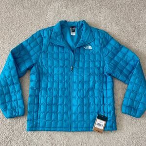North Face TNF Jacket Mens Alkaline Blue ThermoBall Insulated Packable Large